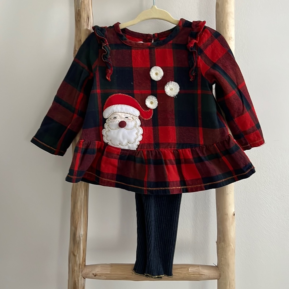 Mud Pie Santa Tunic and Legging Set (available in Sz 6-9 months & 12-18 months) - Picture 3 of 8